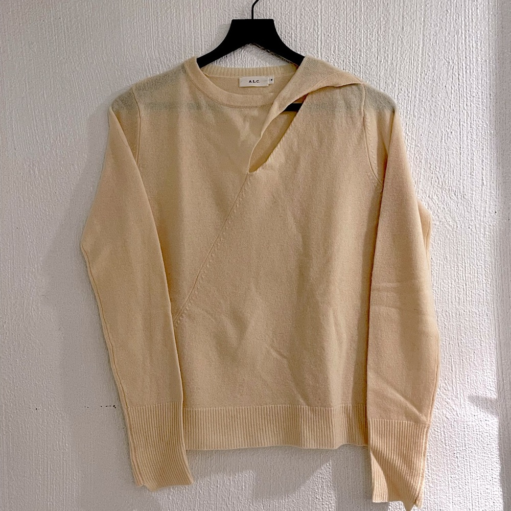 ALC Robinson Blush Pink/Neutral Sweater with Twist Cutout Detail